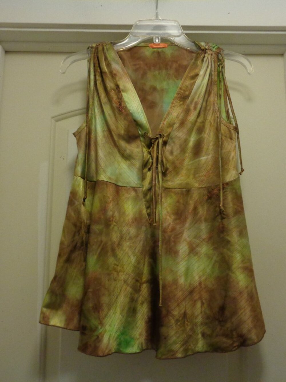 FAIRY WOOD NYMPH SATIN TYEDYE CORSET TOP TUNIC BLOUSE BY OIA L
